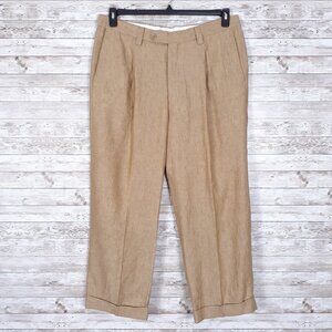 Inserch Mens Linen Dress Pants Sz 38 Tan 185